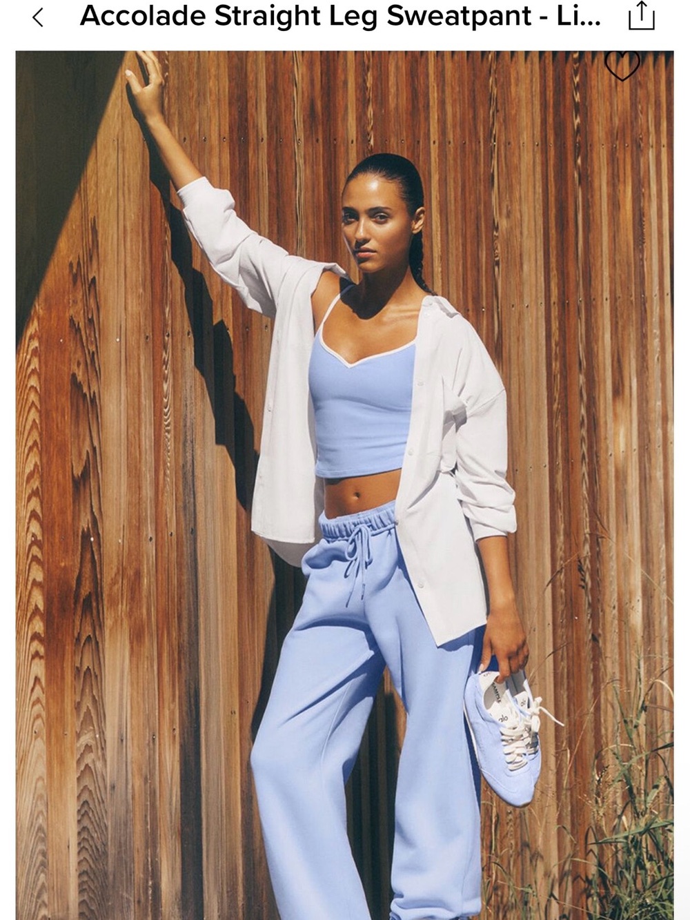 ALO Yoga Light Blue Wide-Leg Sweatpants